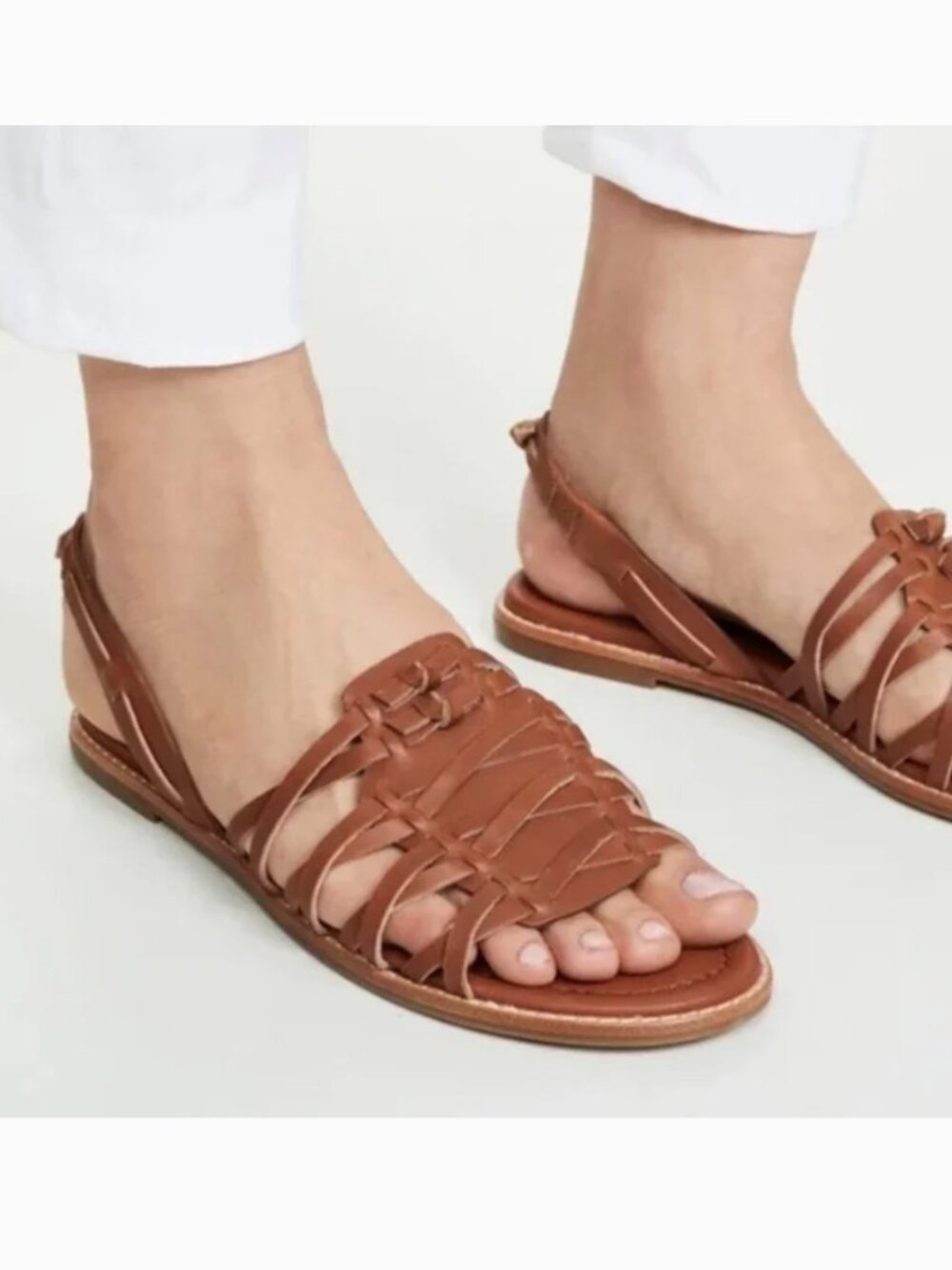 NWOT Madewell Maya Huarache English Saddle Leather Sandals Women's Size 10